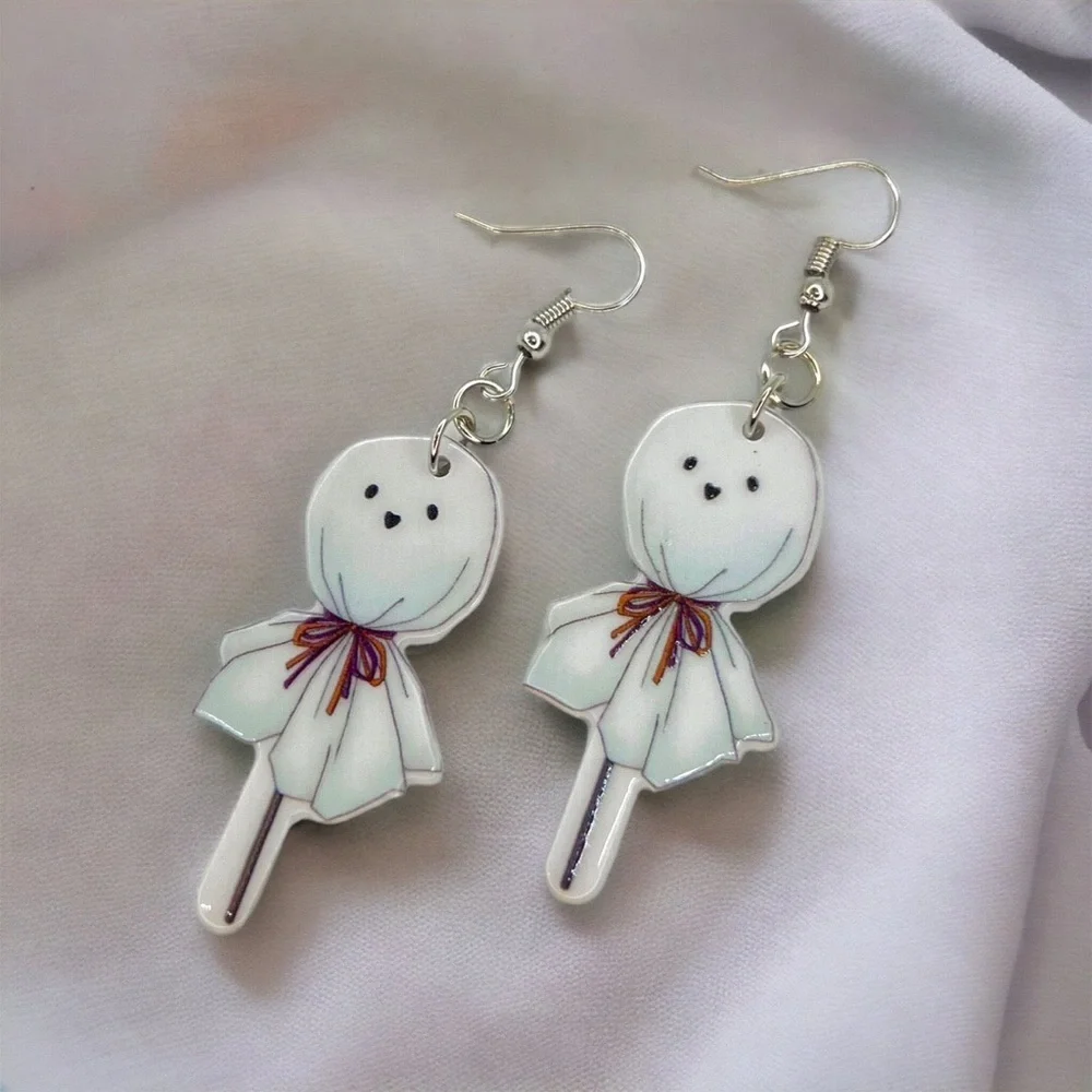 Brand New SET OF TWO Retro Ghost Earrings - Halloween Jewelry, Handmade